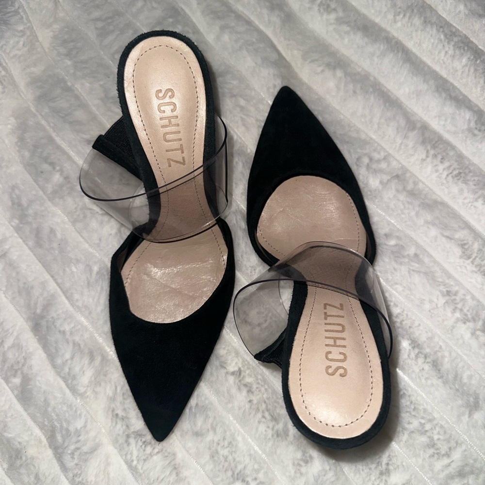 SCHUTZ Black Pointed Toe Heels
